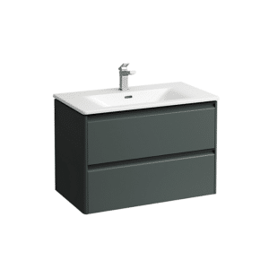 Laufen Palace møbelpakke 80cm, sortgreb, softclose, traffic grå