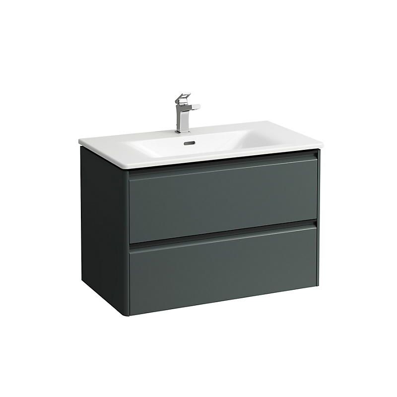 Laufen Palace møbelpakke 80cm, sortgreb, softclose, traffic grå