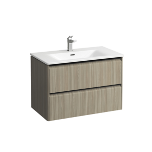 Laufen Palace møbelpakke 80cm, sortgreb, softclose, lys elm