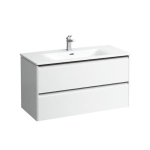 Laufen Palace møbelpakke 100cm, sortgreb, softclose, mathvid