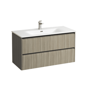 Laufen Palace møbelpakke 100cm, sortgreb, softclose, lys elm