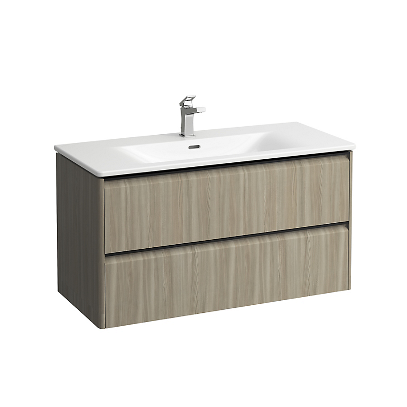 Laufen Palace møbelpakke 100cm, sortgreb, softclose, lys elm