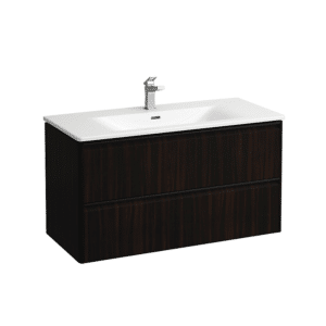Laufen Palace møbelpakke 100cm, sortgreb, softclose, mørk elm