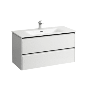 Laufen Palace møbelpakke 100cm, sortgreb, softclose, hvid højglans