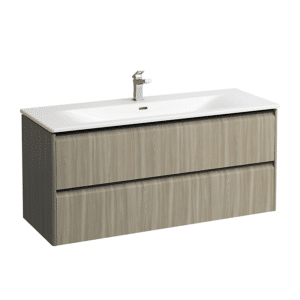 Laufen Palace møbelpakke 120cm, sortgreb, softclose, lys elm