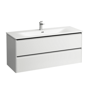 Laufen Palace møbelpakke 120cm, sortgreb, softclose, hvid højglans