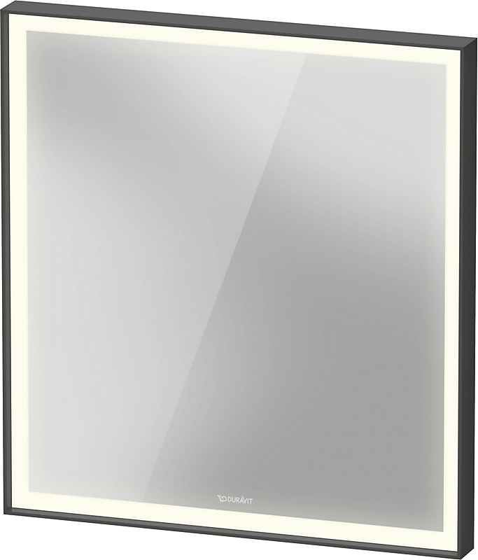 Duravit L-Cube spejl 65x70cm Version sensor, led lys, sort