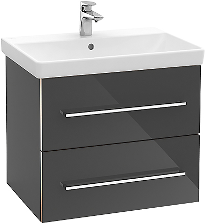 V&B Avento vaskeskab 580 x 514 x 452mm 2skuffer CrystalBlack