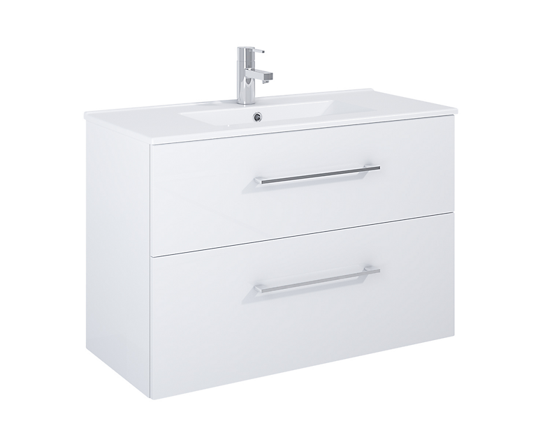 IMAGE 90 CM Møbelskab & håndvask, hvid højglans