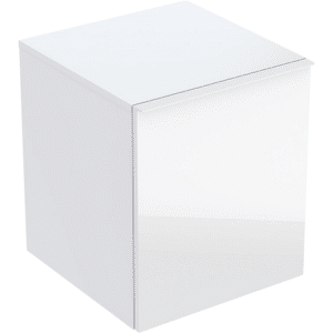 GEBERIT Acanto sideskab 452x475mm med en skuffe & en indvendig skuffe. Hvid Lakeret blankpoleret, glas blankt