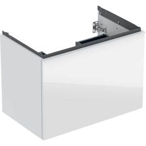 GEBERIT Acanto underskab 740x541mm til håndvask, med en skuffe & en indvendig skuffe Bredde.Hvid / glas blankt