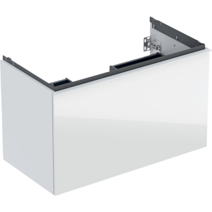 GEBERIT Acanto underskab 888x541mm til håndvask, med en skuffe & en indvendig skuffe Bredde. Hvid / glas blankt