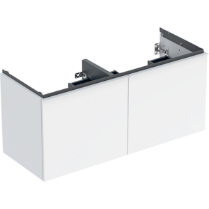 GEBERIT Acanto underskab 1184x541mm til dobbelthåndvask, med to skuffer & to indvendige skuffer. Hvid / lakeret højglans