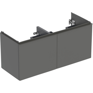 GEBERIT Acanto underskab 1184x541mm til dobbelthåndvask, med to skuffer & to indvendige skuffer. Lava / lakeret mat
