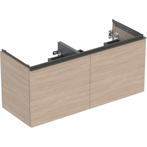 GEBERIT Acanto underskab 1184x541mm til dobbelthåndvask, med to skuffer & to indvendige skuffer. Eg / melamin træstruktur