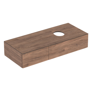 GEBERIT Variform vaskeskab 1200x510x235mm med 2 skuffer, Nøddetræ hickory