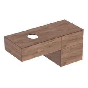 GEBERIT Variform vaskeskab 1200x510x550mm med 3 skuffer, Nøddetræ hickory