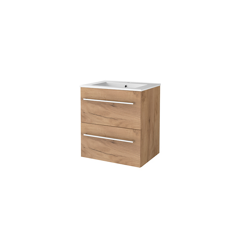 Sanibell Basicline møbelsæt med håndvask. 61x46cm whiskey eg