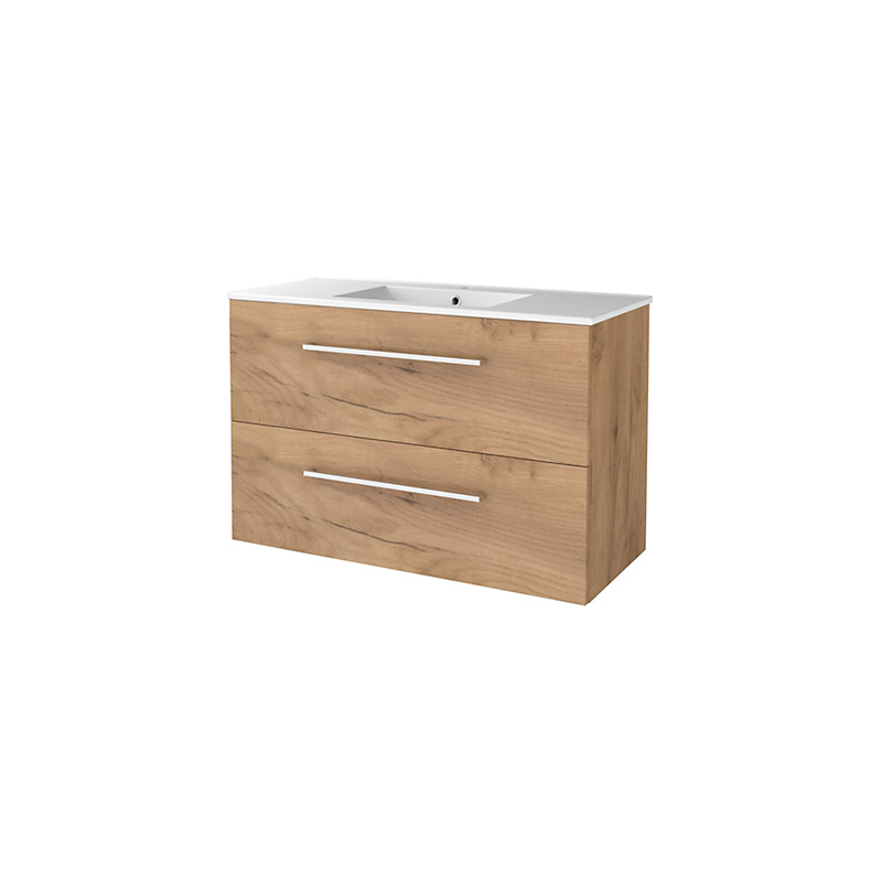 Sanibell Basicline møbelsæt med håndvask. 101x46cm whiskey eg