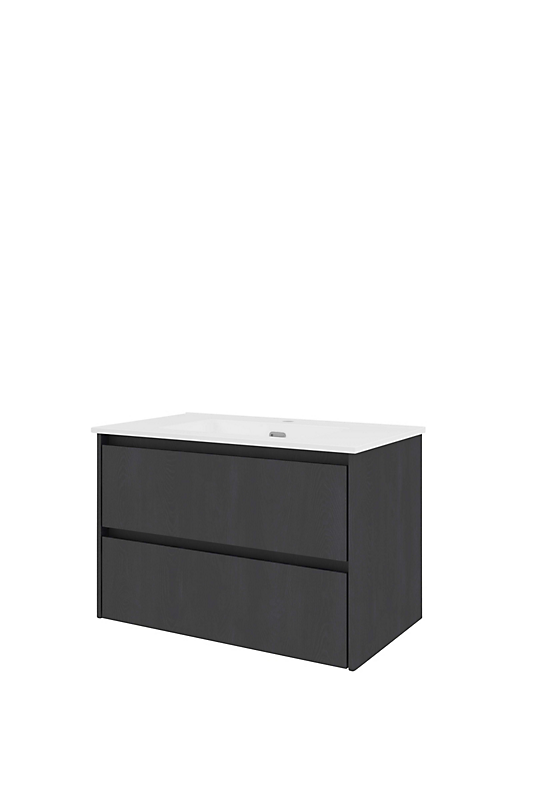 Sanibell Proline møbelsæt 81x46 sort eg, 2 softclose skuffer