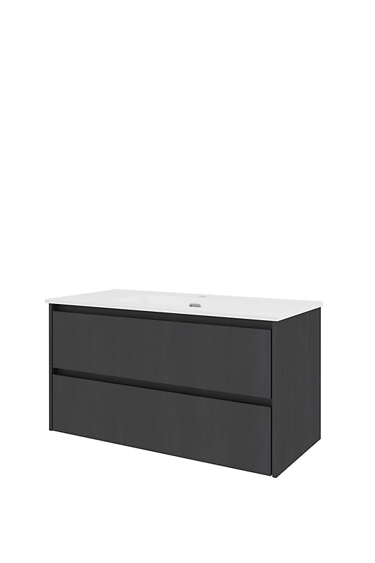 Sanibell Proline møbelsæt 101x46 sort eg, 2 softclose skuffer