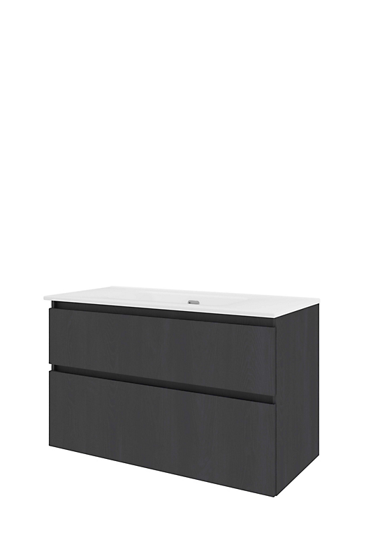 Sanibell Proline møbelsæt 101x46cm sort eg, 2 softclose skuffer