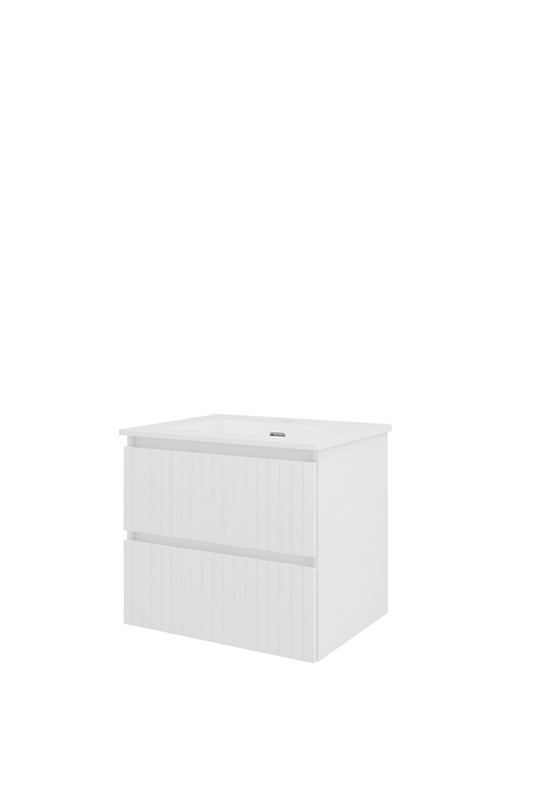 Sanibell Proline møbelsæt 61x46cm hvid højglans, 2 softclose skuffer