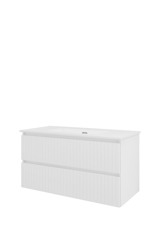 Sanibell Proline møbelsæt 101x46cm mathvid, 2 softclose skuffer