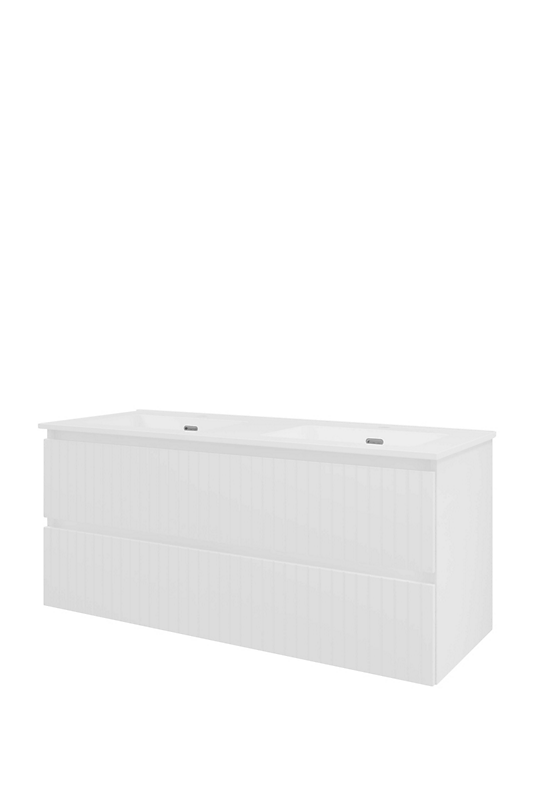 Sanibell Proline møbelsæt 121x46cm mathvid, 2 softclose skuffer