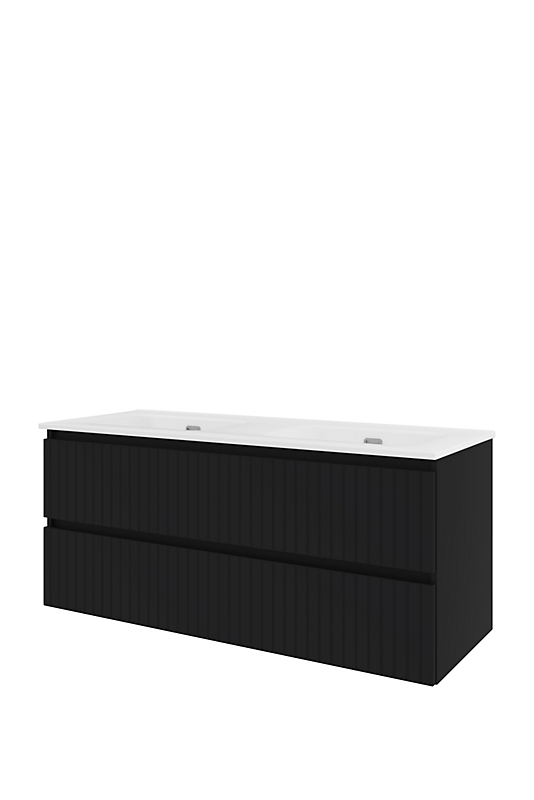 Sanibell Proline møbelsæt 121x46cm matsort, 2 softclose skuffer