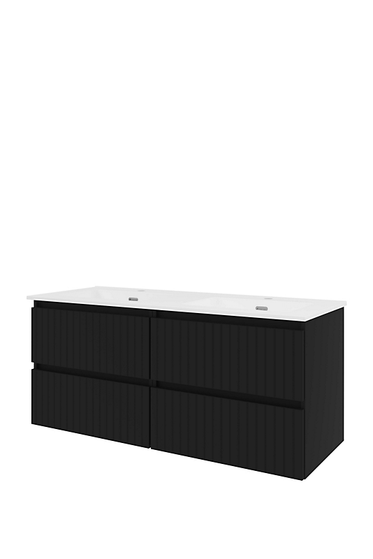 Sanibell Proline møbelsæt 121x46cm matsort, 4 softclose skuffer