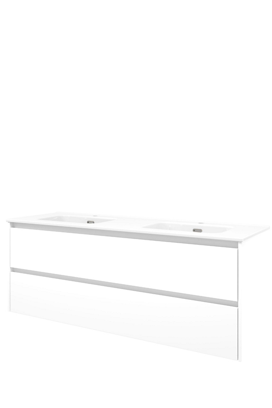 Sanibell Proline møbelsæt 141x46cm mathvid, 2 softclose skuffer