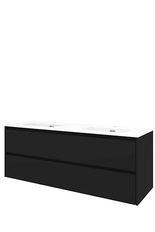 Sanibell Proline møbelsæt 141x46cm matsort, 2 softclose skuffer