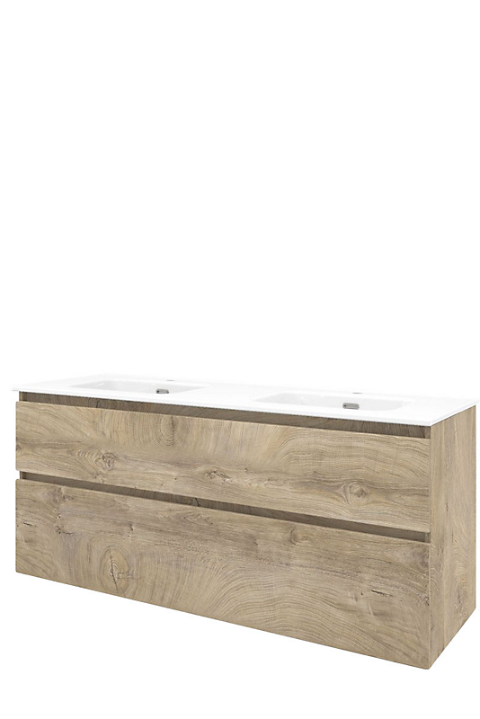 Sanibell Proline møbelsæt 141x46cm rå eg, 2 softclose skuffer