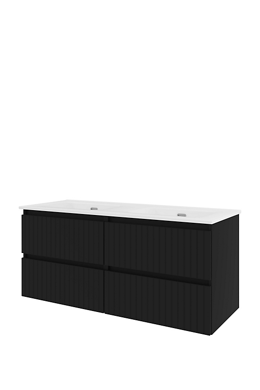 Sanibell Proline møbelsæt 121x46cm matsort, 4 softclose skuffer