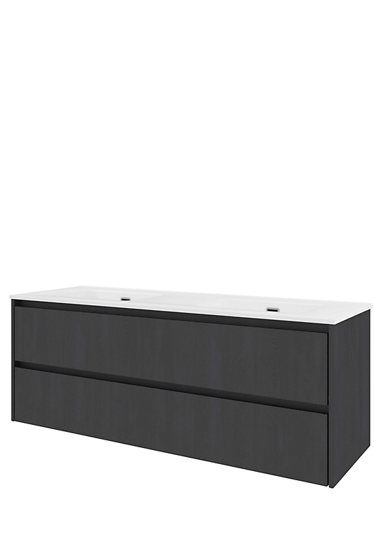 Sanibell Proline møbelsæt 141x46cm sort eg, 2 softclose skuffer