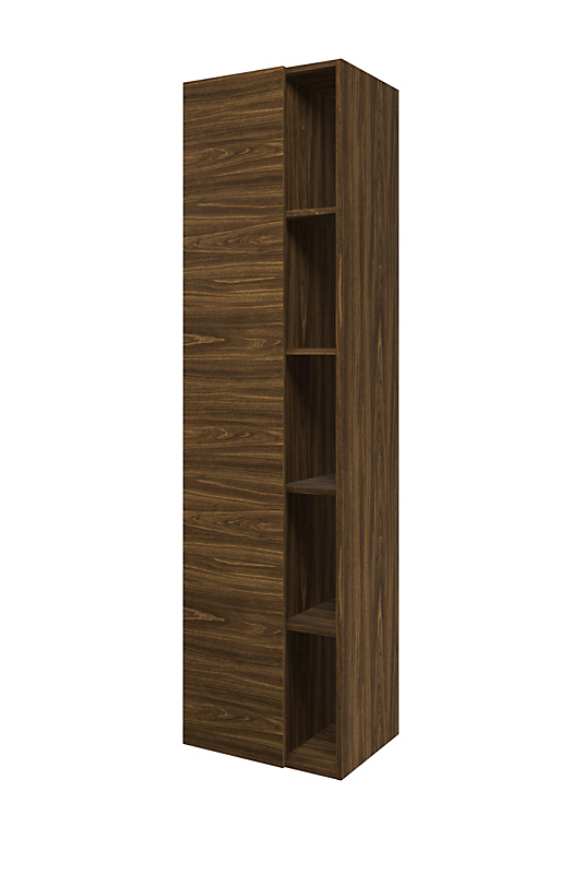 Sanibell Proline højskab med åbne hylder grebsfri 169x45,5x35cm. Cabana eg