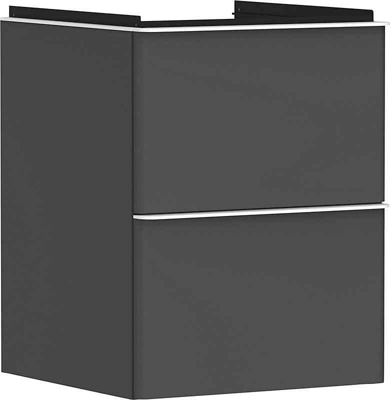 hansgrohe Xelu Q Vaskeskab 480x475mm med 2 skuffer til lille håndvask. Mat diamantgrå