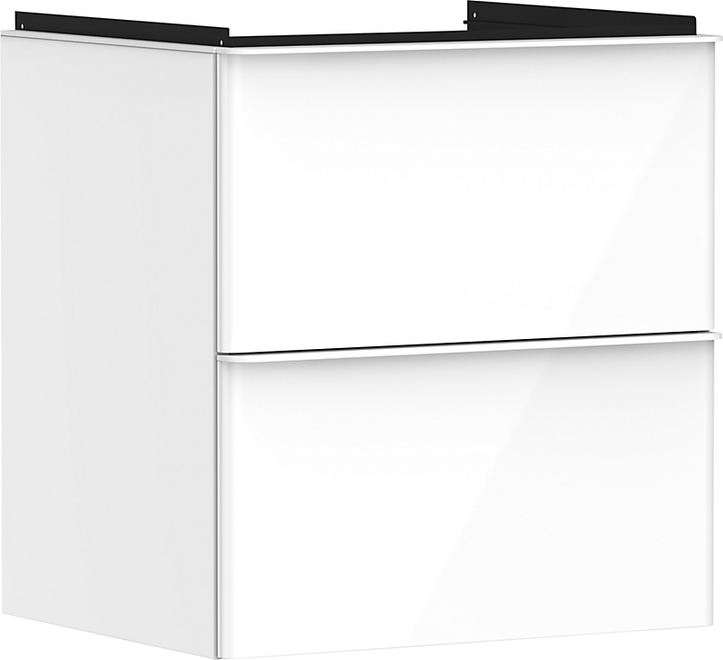 hansgrohe Xelu Q Vaskeskab 580x475mm med 2 skuffer til håndvask. Hvid højglans