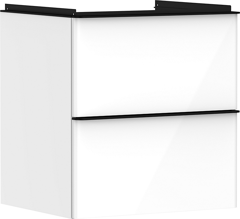 hansgrohe Xelu Q Vaskeskab 580x475mm med 2 skuffer til håndvask. Hvid højglans