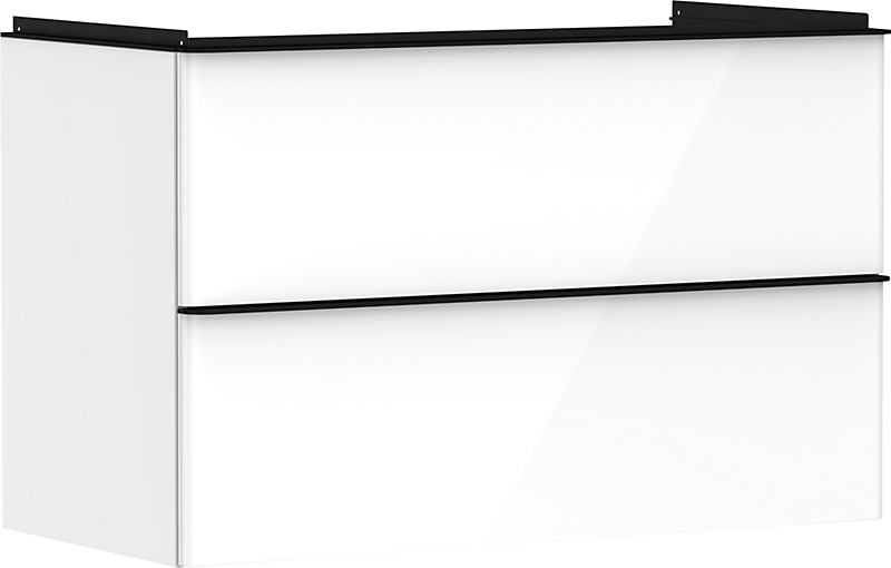 hansgrohe Xelu Q Vaskeskab 980x475mm med 2 skuffer til håndvask. Hvid højglans