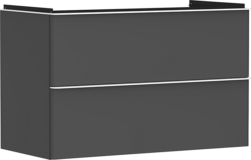 hansgrohe Xelu Q Vaskeskab 980x475mm med 2 skuffer til håndvask. Mat diamantgrå