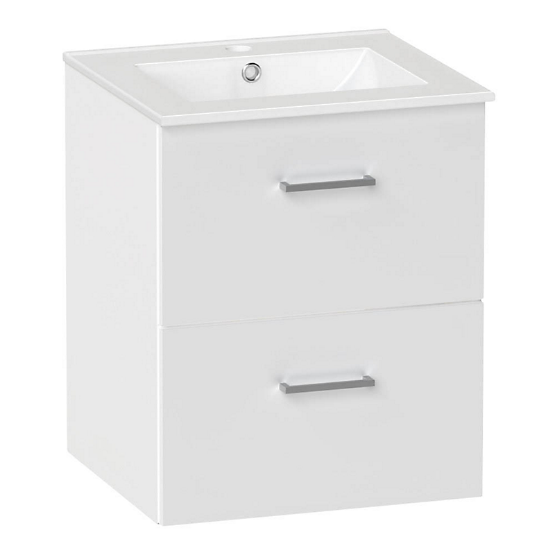 Kriss Skandi vaskeskab i stål hvid med 2 skuffer, 60 cm