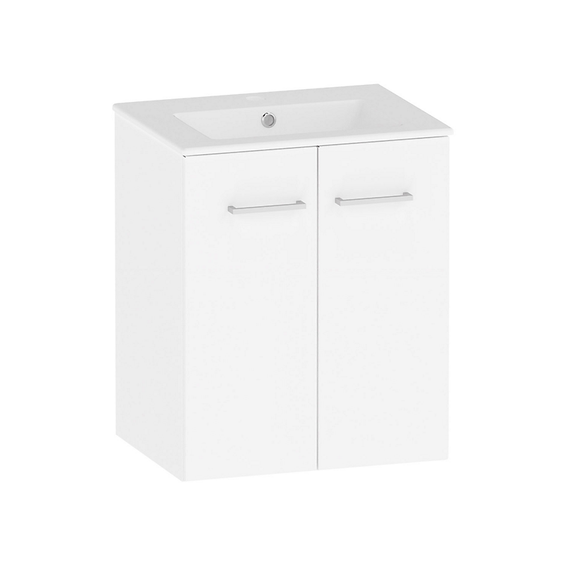 Kriss Skandi vaskeskab i stål hvid med 2 låger, 50 cm