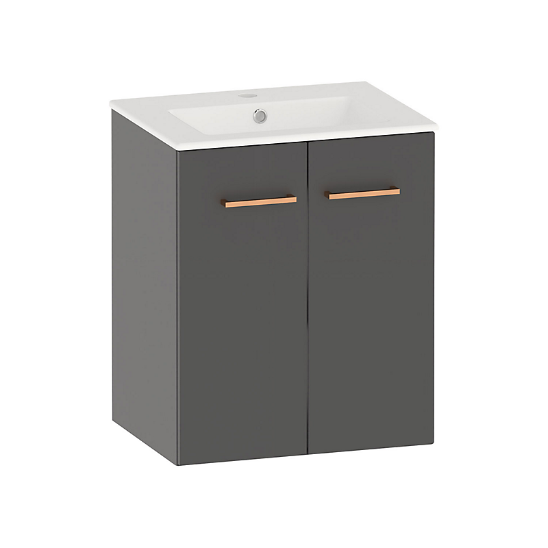 Kriss Skandi vaskeskab i stål antracit med 2 låger, 50 cm