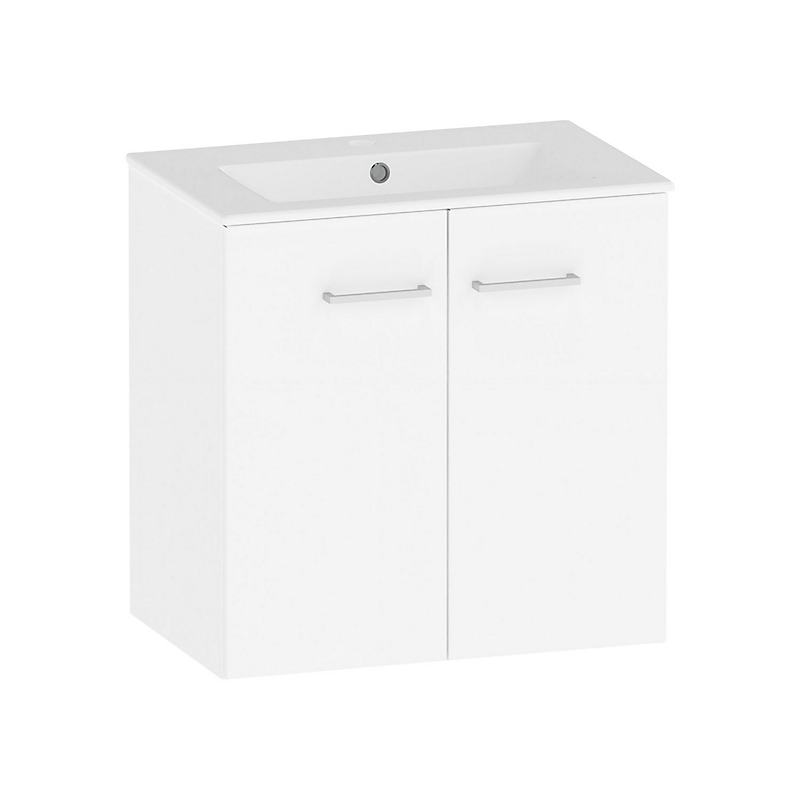 Kriss Skandi vaskeskab i stål hvid med 2 låger, 60 cm