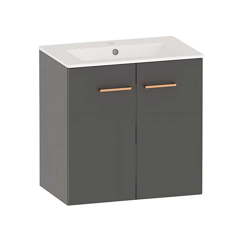 Kriss Skandi vaskeskab i stål antracit med 2 låger, 60 cm