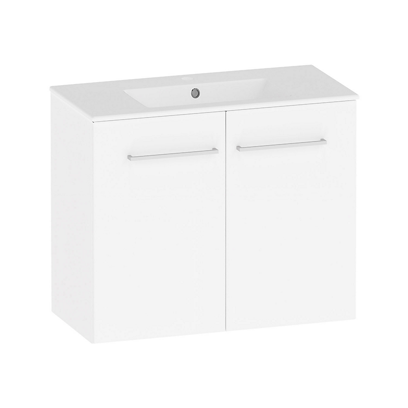 Kriss Skandi vaskeskab i stål hvid med 2 låger, 80 cm