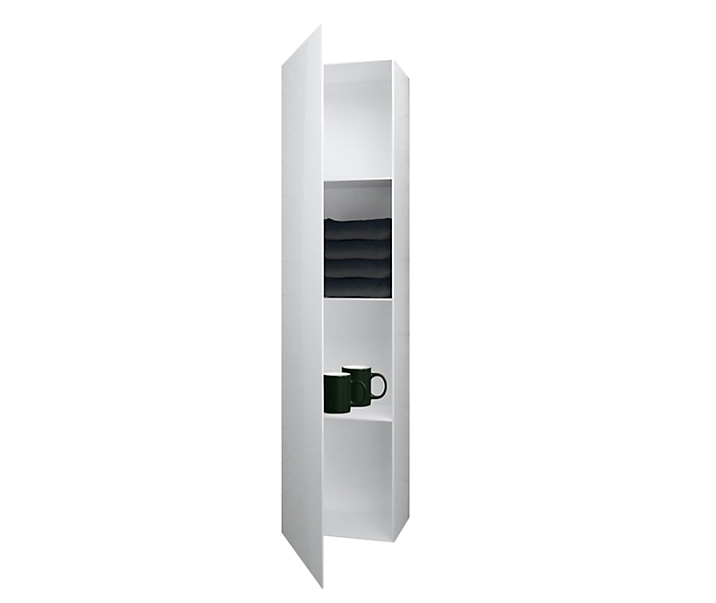 Kriss Skandi højskab 120x30x14 cm, hvidt stål, venstrehængt