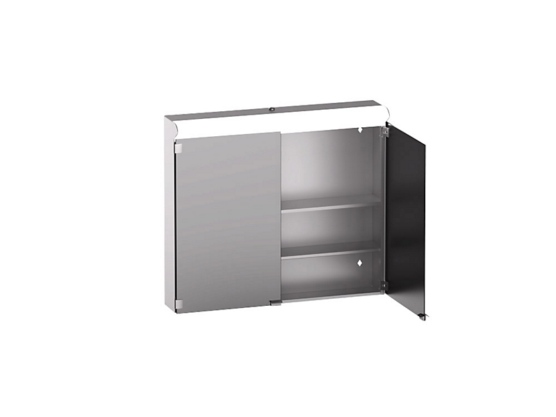 Kriss Skandi led spejlskab med 2 låger, 80 cm hvid